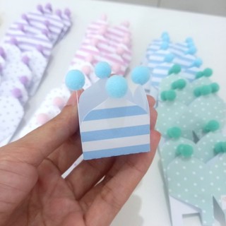 Forminhas para doces Pompom- Listras azul e branca/forminha para docinhos pompom/ forminha para doces de festa pompom