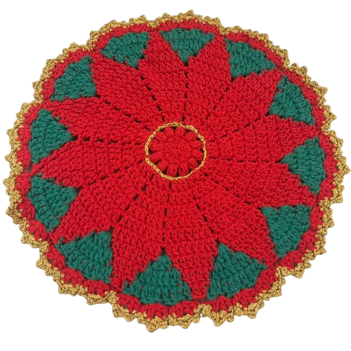 Sousplat de Natal de crochê/Flor de Natal aprox. 40cm