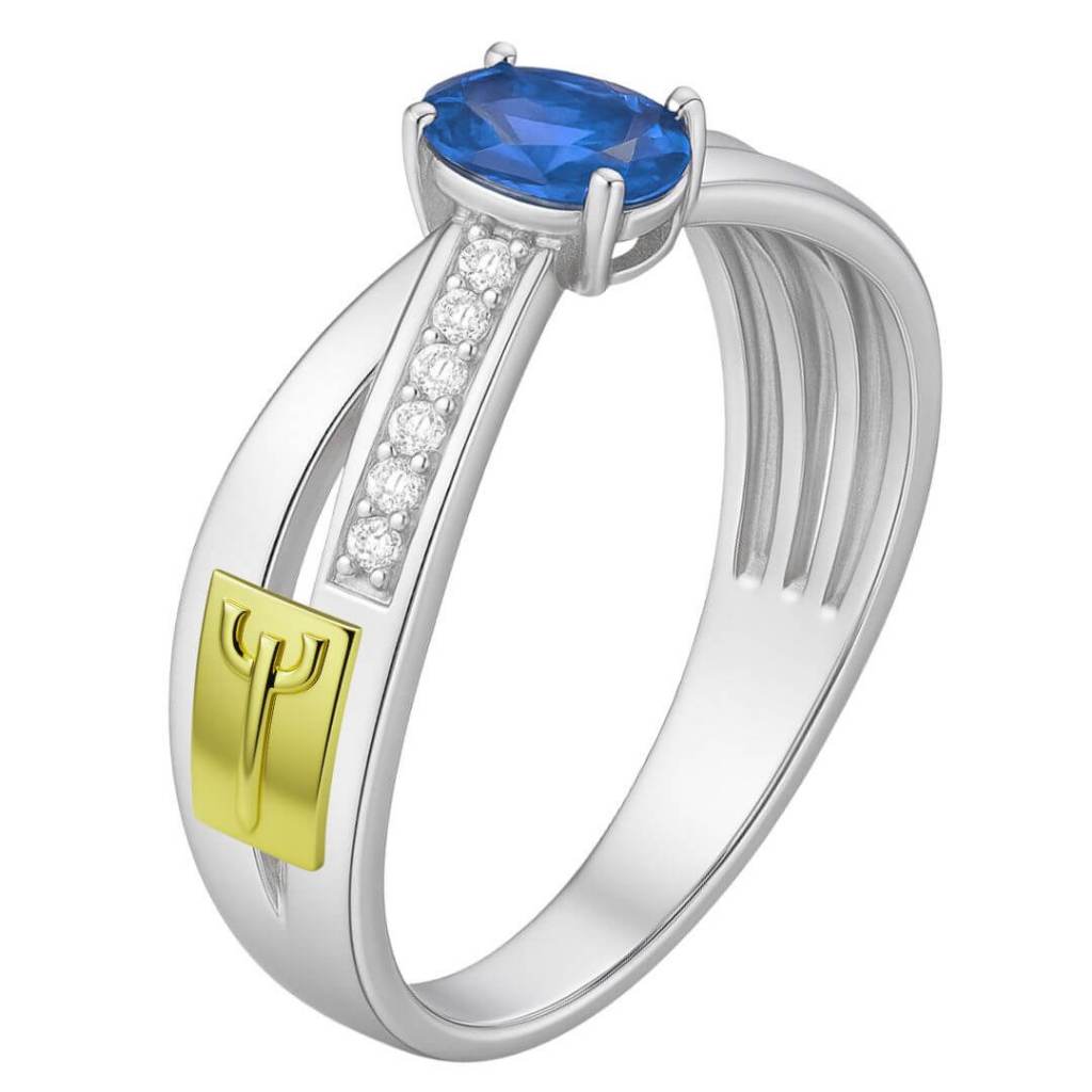 Anel Formatura Psicologia Feminino Prata 950 Pedra Oval lb130fp