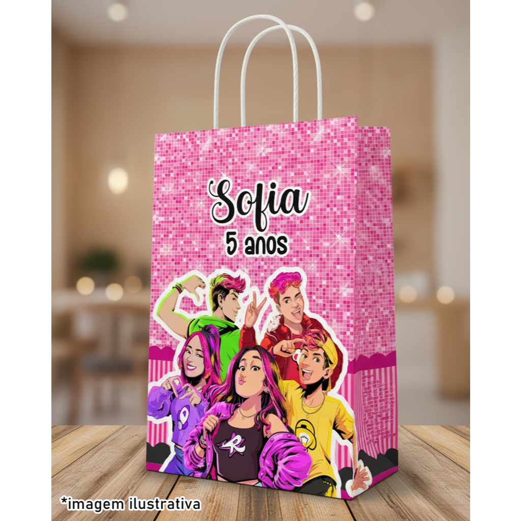 Sacolinha Emily Vick Personalizada Clube dos Rosas Lembrancinha Festa Sacola Surpresa Bolsinha Bolsa PEGUE E MONTE