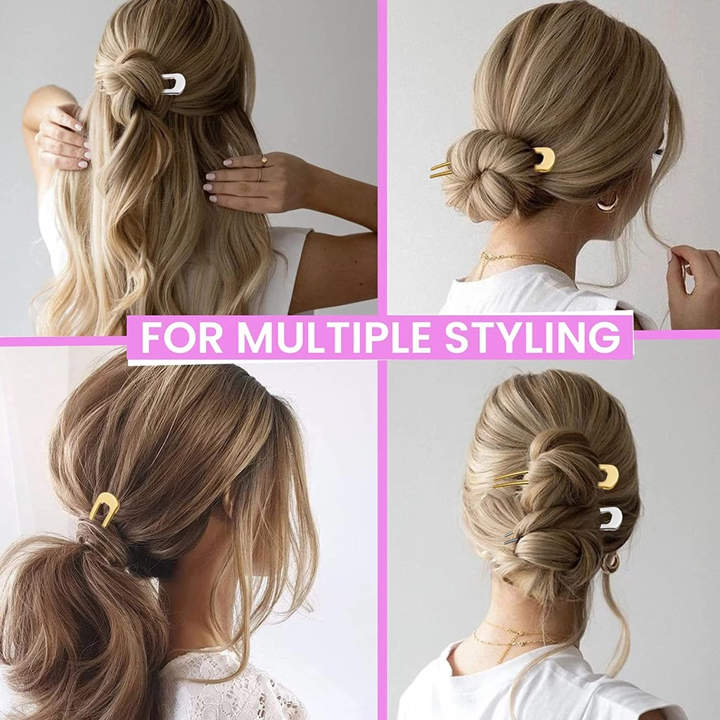 Alfinetes Para Cabelos Franceses Em Forma De U Finos 2 Prong Updo Chignon Acessórios Femininos