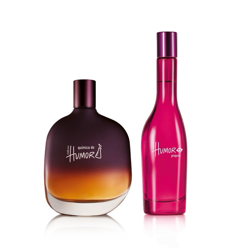 Kit Desodorante Colônia Química de Humor Masculino e Humor Próprio Feminino 75 ml cada Natura Original