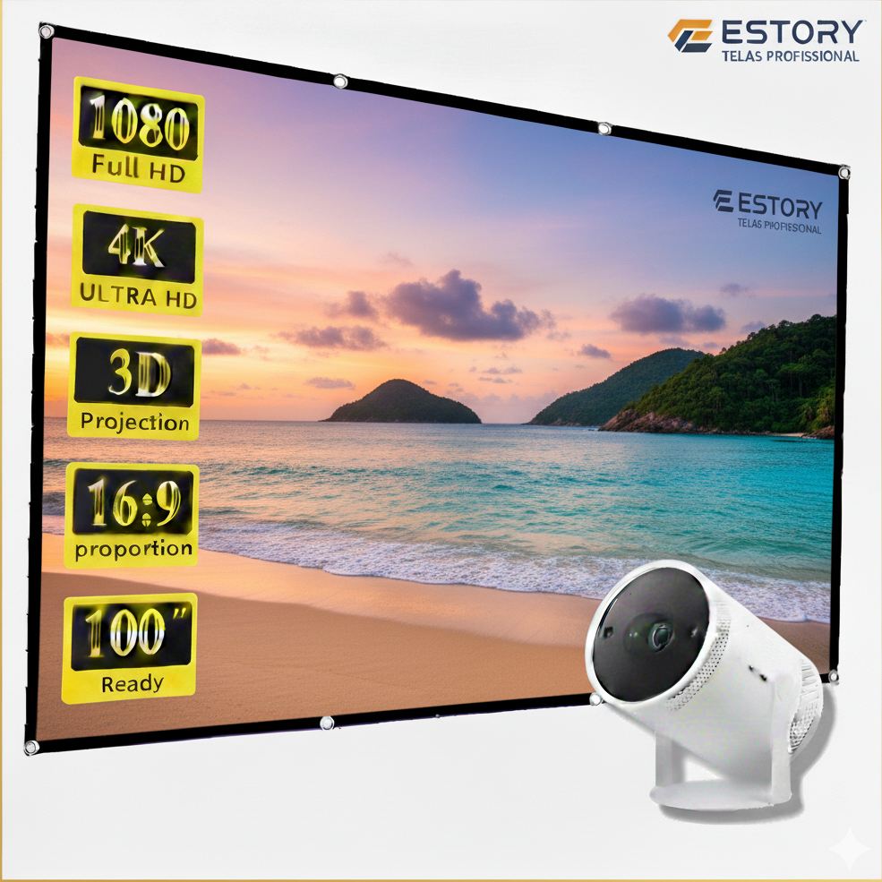 Tela de Projeção 70 Polegadas Dobrável 16:9 com Ilhós Ideal para Projetores 4K e Full Hd1,00 X X1,40 — R$ 53,91 em Shopee, 10% OFF