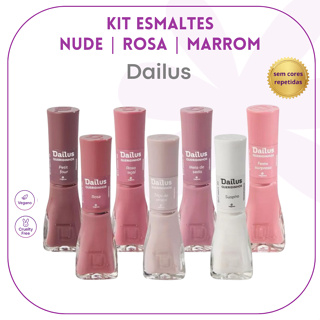DAILUS UNHAS - KIT ESMALTES QUERIDINHOS CRISTAL - NUDE | ROSA | MARROM - NÃO REPETE CORES em Oferta na Shopee