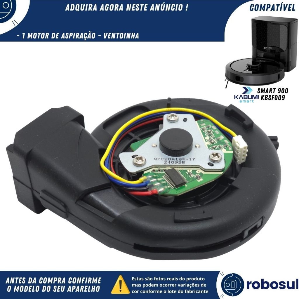 Motor de Aspiração Ventoinha Para Robô Aspirador Kabum Smart 900