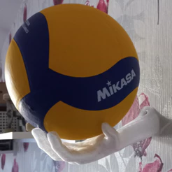 Suporte de Parede Para Bola - Futsal - Basquete - Vôlei - Futebol Americano handebol Formato ( Mão )