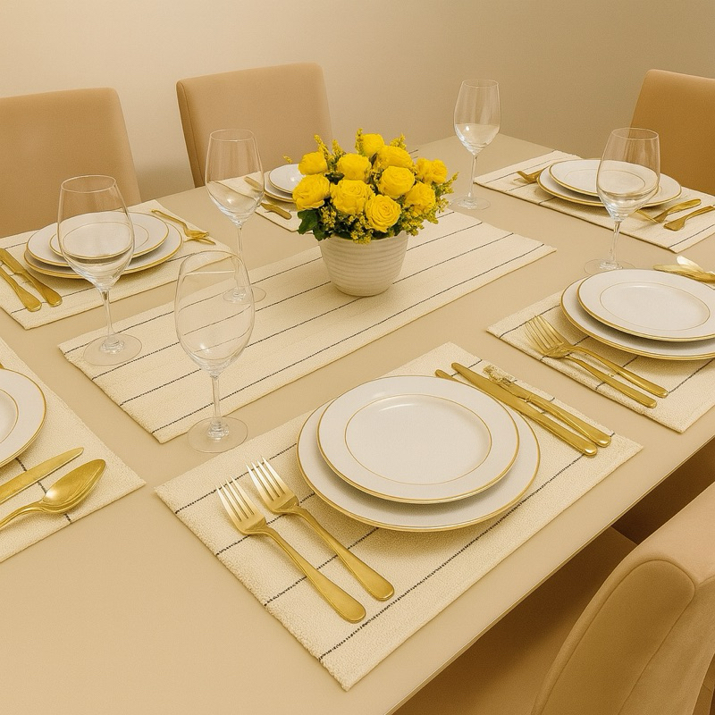 Jogo Americano 7 peças para Mesa em Tear Decoração Imperdível em Oferta na Shopee