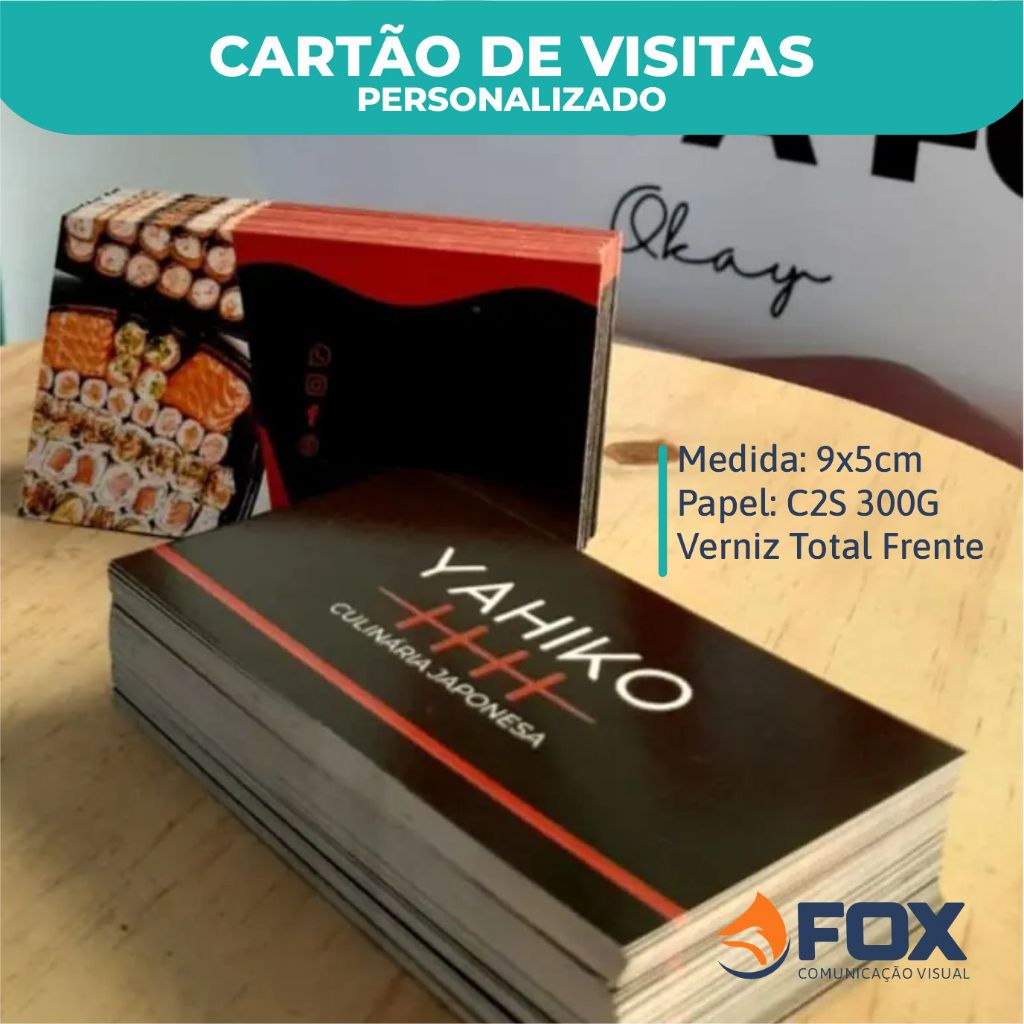Cartão de Visita Personalizado - 50/100/500/1000 unidades - ARTE GRÁTIS em Oferta na Shopee