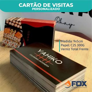 Cartão de Visita Personalizado - 50/100/500/1000 unidades - ARTE GRÁTIS em Oferta na Shopee