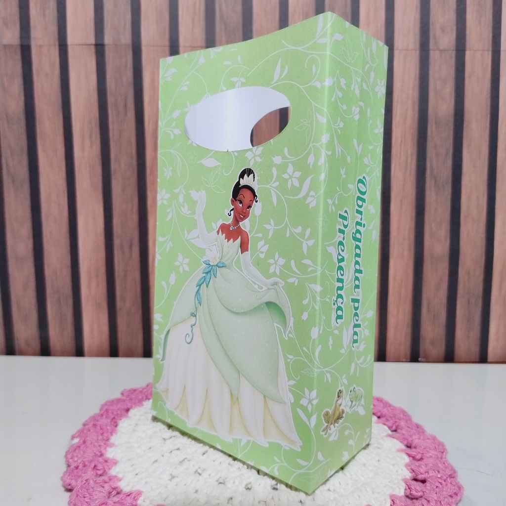 Sacolinha Surpresa Lembrancinha Princesa Tiana e o Sapo - Tamanho M 22x12 |