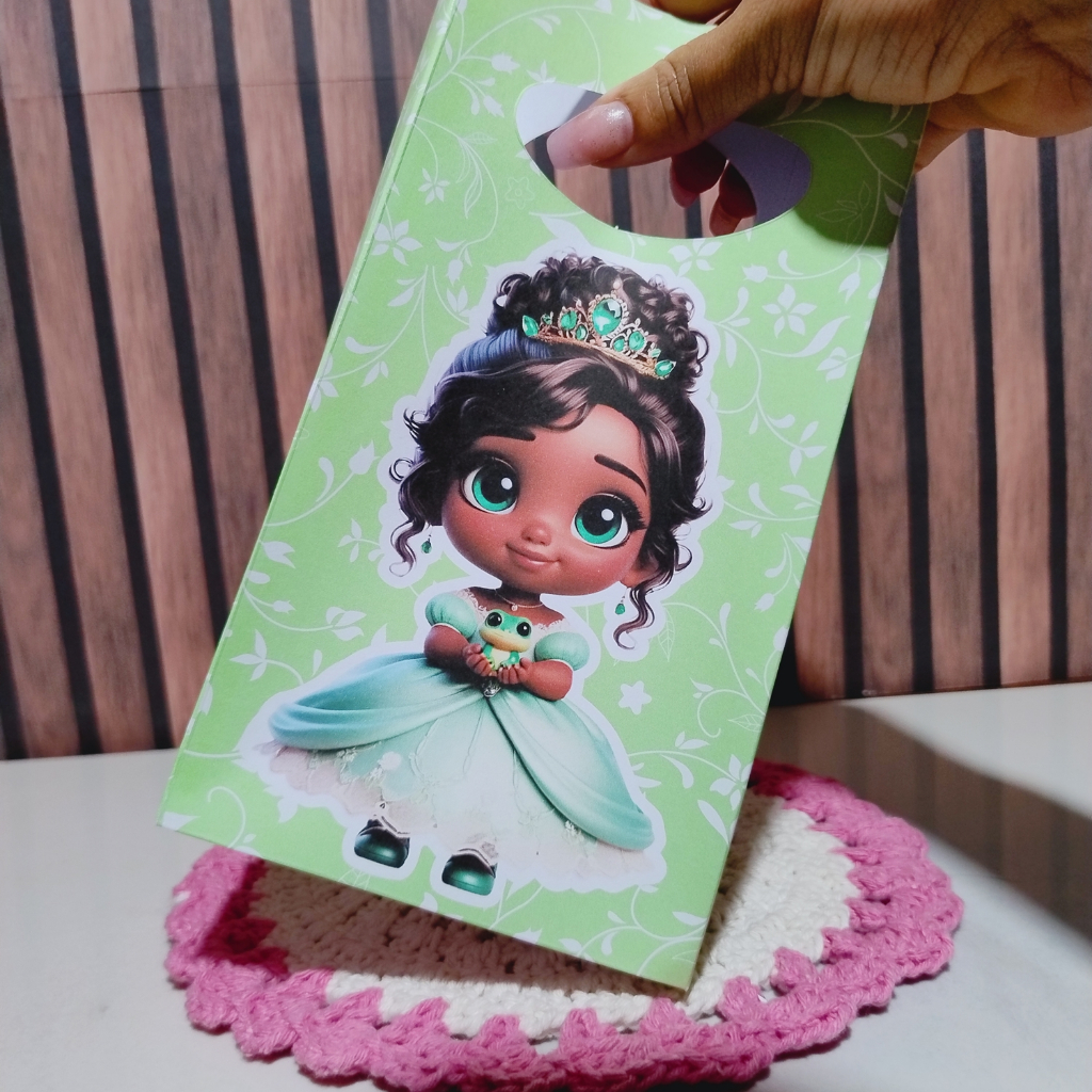 Sacolinha Surpresa Lembrancinha Princesa Tiana Baby - Tamanho M 22x12 |