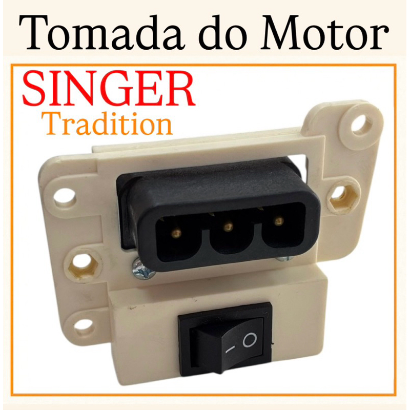 Tomada do Motor Completa Máquina de Costura Singer Tradition 2250