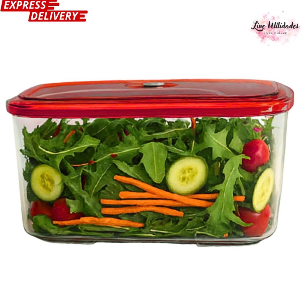 Pote Hermético Plástico 4600ml Vedação a Vácuo – Arroz, Feijão, Alimentos e Mantimentos