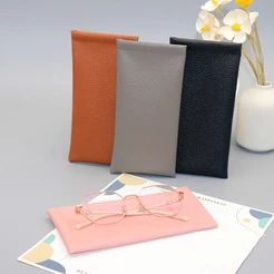 Bolsa De Leitura De Óculos De Sol Em couro granulado Macio Unisex Eyewear Storage Bags Acessórios