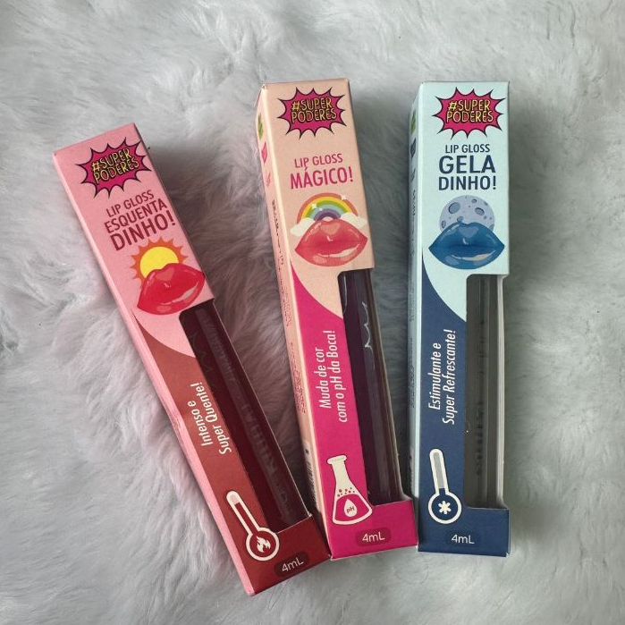 Gloss Labial - Super Poderes - Hidratação e Brilho. Efeito bocão e efeito refrescante.