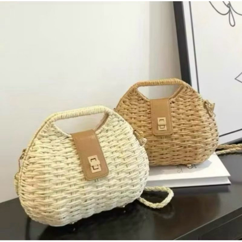 Bolsa Feminina Estilosa Palha Praia Sintetica Versatil Verao em Oferta na Shopee