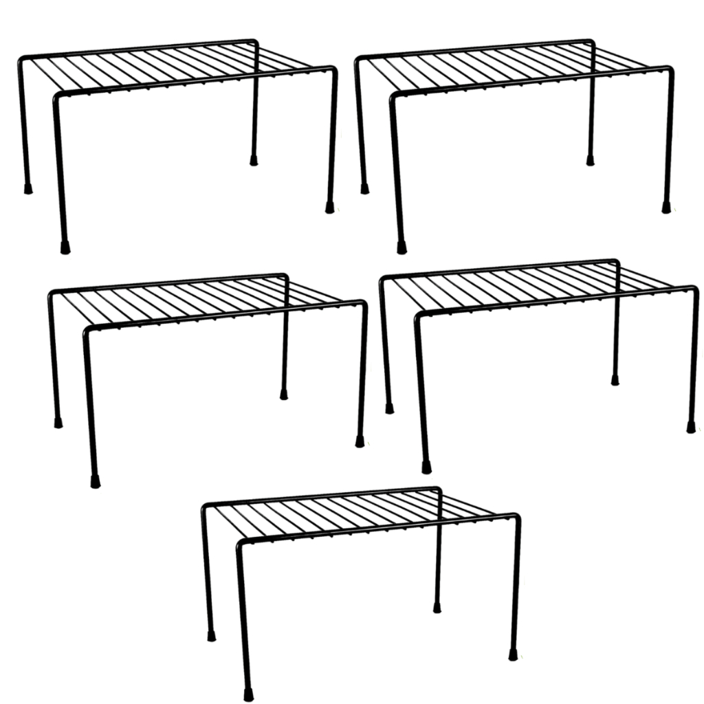 Kit 5/4/3/2/1 Organizadores Armário Armario Prateleira Aramado 32 Cm Preto Branco em Oferta na Shopee