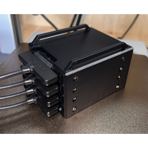 Mini Rack - Gabinete para 4× SSD 2,5″ – Impresso em 3D (4 slots)