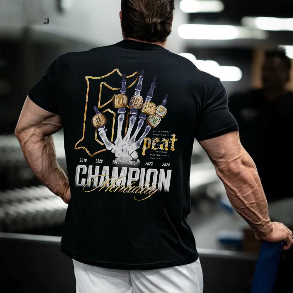 Camiseta Oversized Premium Estampa Champion GOAT Retro Streetwear Academia Treino Maromba Fitness