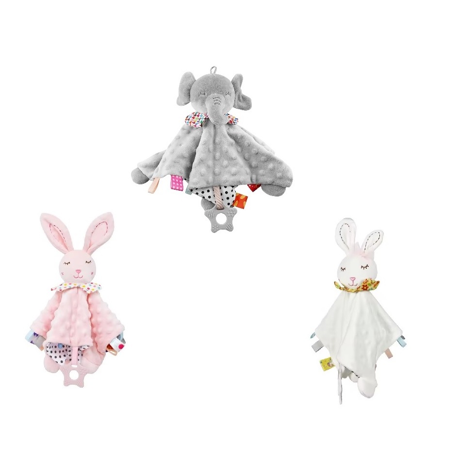 Mordedor de Pano Naninha Toque Suave Elefante Coelho Bebê e Chocalho Macio Recém-Nascido Infantil em Oferta na Shopee