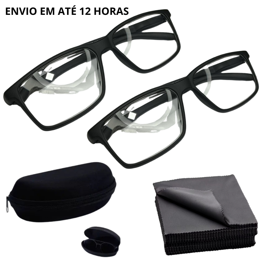 Kit 2 Óculos De Grau De Leitura Perto Retangular Lentes Presbiopia Unissex Masculino e Feminino em Oferta na Shopee