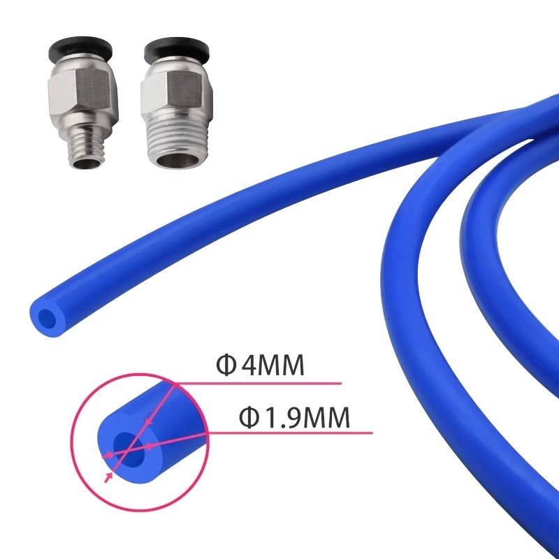 Kit Tubo PTFE 1.9mm Tipo Capricorn + Conectores Impressora 3D