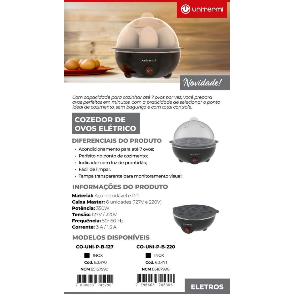 Cozedor de Ovos Elétrico Portátil  110V