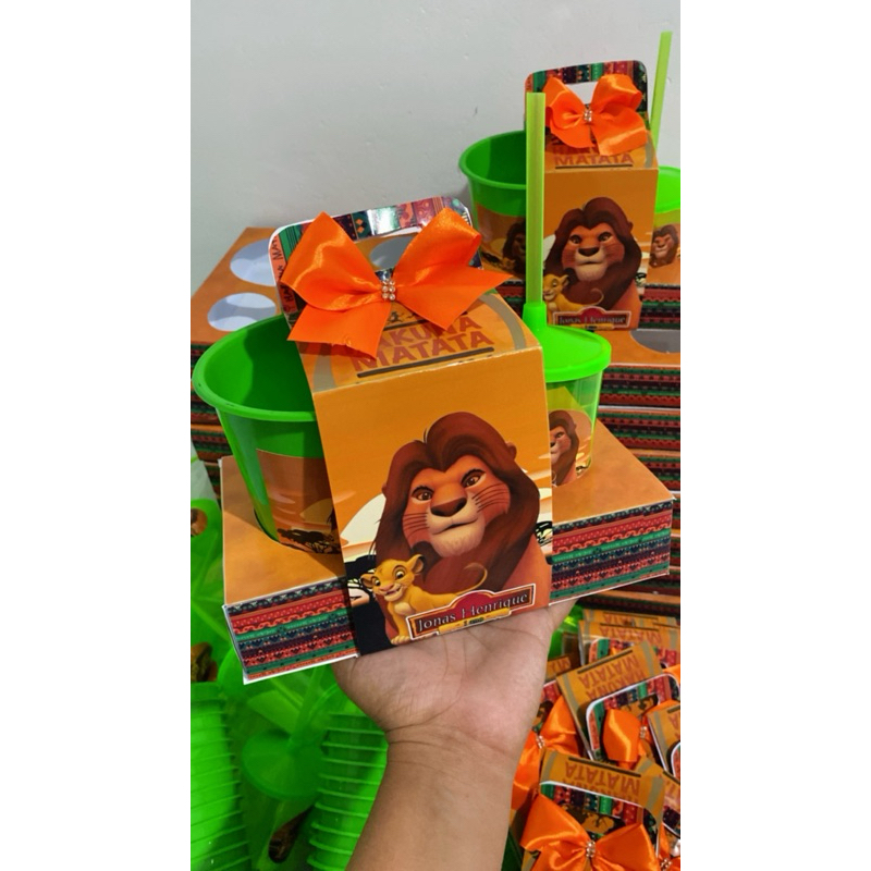 KIT CINEMA NA CAIXA REI LEÃO MENINO/ LEMBRANCINHAS PERSONALIZADAS FESTA INFANTIL