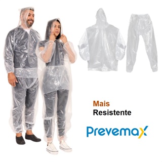 Capa de Chuva Transparente Com Calça e Capa Com Capuz da Prevemax. Possui elástico nas extremidades CA 30355 e CA 30354. em Oferta na Shopee
