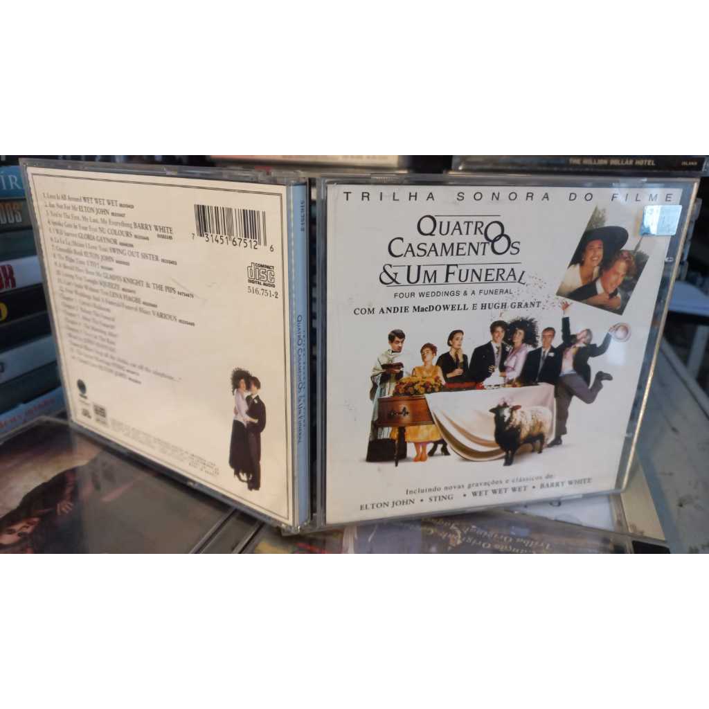 *CD Trilha Sonora Filme Quatro Casamentos e um Funeral / Sting Elton john Barry Wite Wet- Original Excelente