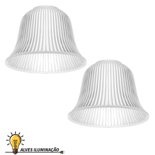 Kit 2 Cúpulas Sino Cristal Termoplástica para Luminárias Pendentes e Lustres em Oferta na Shopee