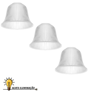 Kit 3 Cúpulas Sino Cristal Termoplástica para Luminárias Pendentes e Lustres em Oferta na Shopee