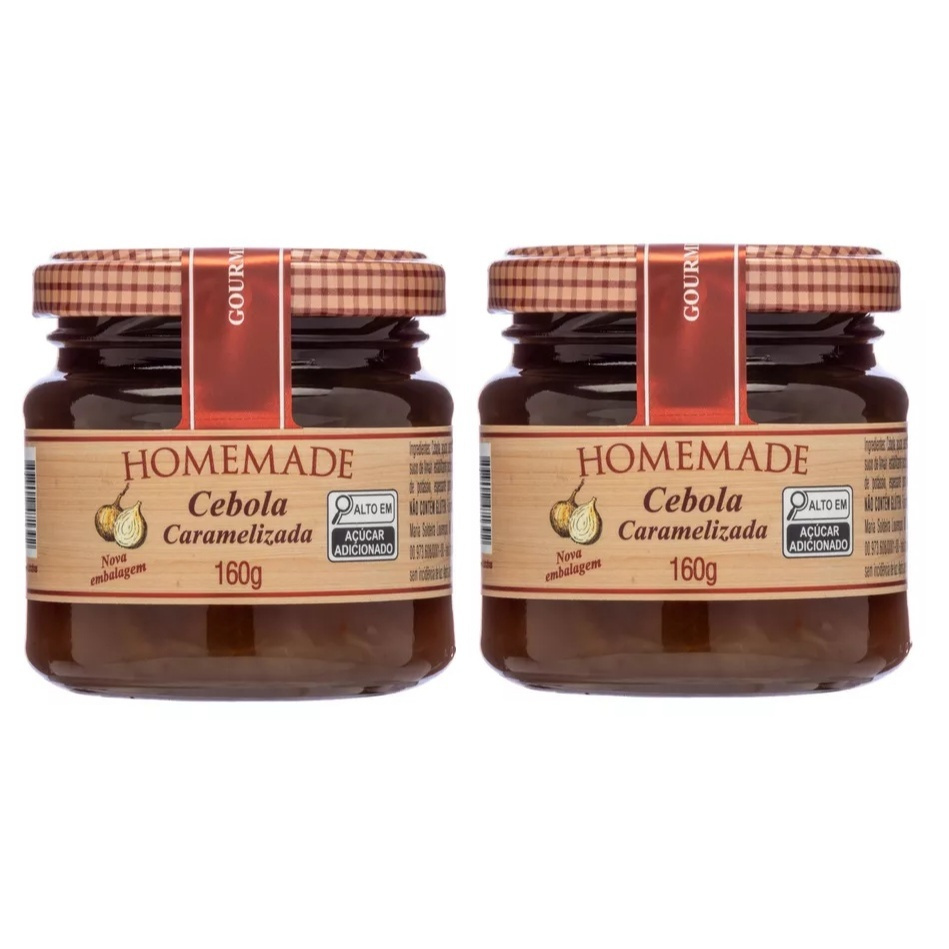 2 Geleias Cebola Caramelizada Vidro 160g Homemade