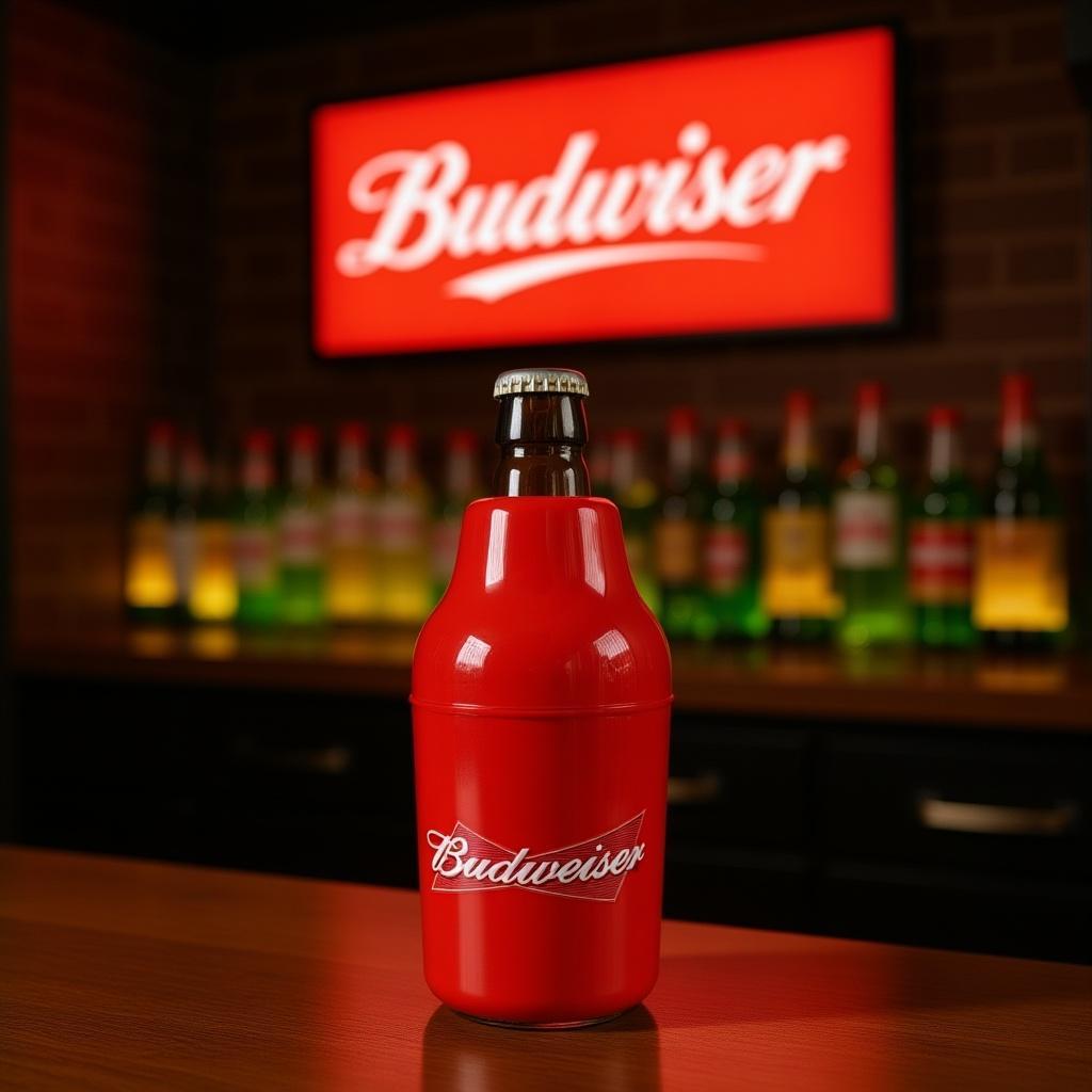 Porta Lata Suporte Cerveja Budweiser Térmico Litrinho Garrafinha 300ml Top