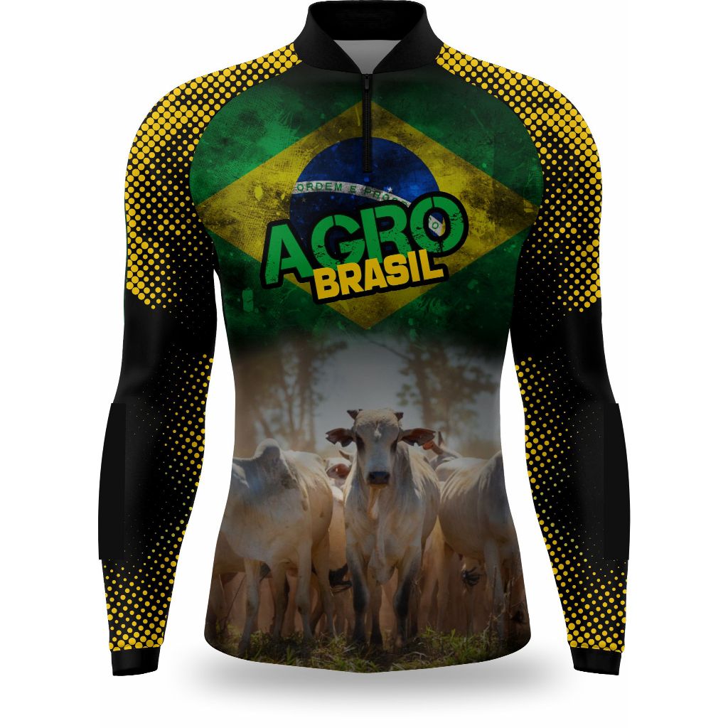 CAMISA BLUSA DE PESCA INFANTIL COM PROTEÇÃO UV50+ AGRO BRASIL em Oferta na Shopee