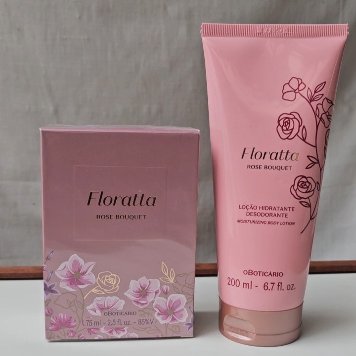 Combo Floratta Rose Bouquet: Desodorante Colônia 75ml + Loção Corporal 200ml O Boticário