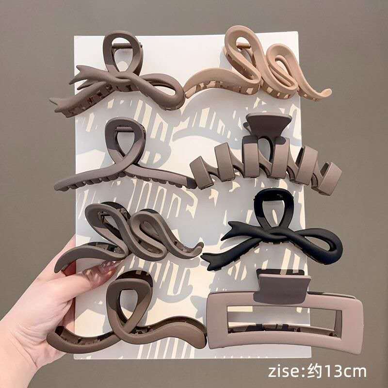 KIT 3 piranha grande Garra De Cabelo De Plástico Em Formato Quadrado Minimalista Feminino,