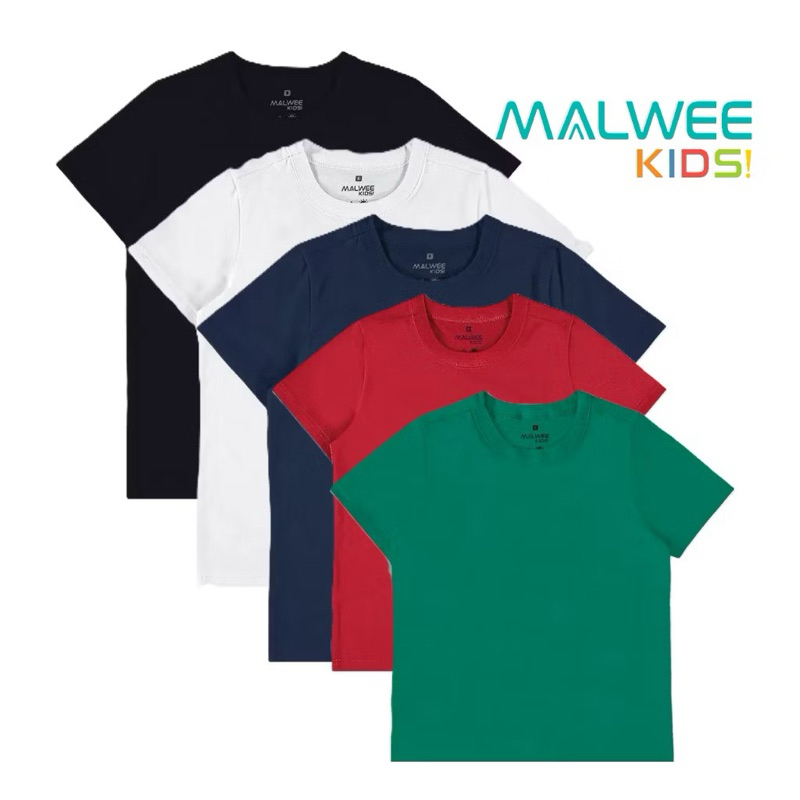 CAMISETA MALWEE MENINO BÁSICA LISA 100% ALGODÃO GOLA REDONDA UNIFORME 4 A 16 ANOS