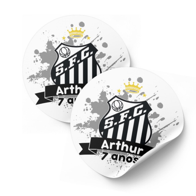 24 Adesivos - Santos FC 4cm |  Lembrancinha | Aniversário | Mêsversário - Todos os temas