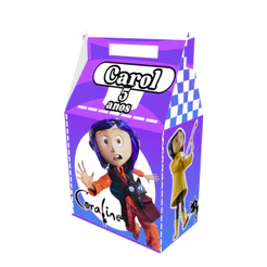 Caixinha Maleta Coraline para Festa Personalizada QUALQUER Tema - Lembrancinha para Festa