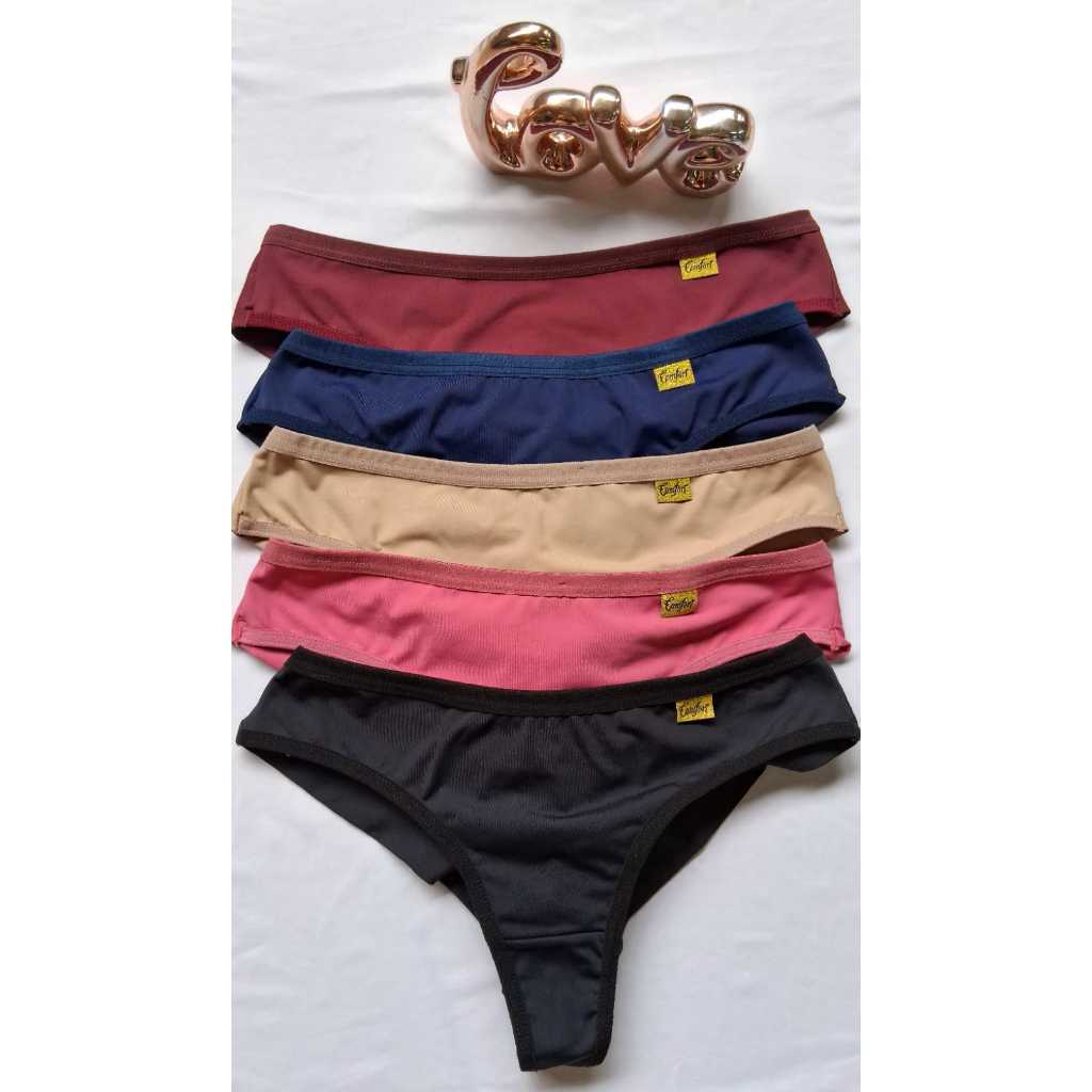 Kit 5 Calcinha tanga Fio Duplo Levanta Bumbum Fio Dental Confortável Forro em Algodão Sensual