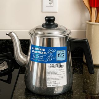 Bule Alumínio multiuso Café e Chá Com Tampa 1Litro /600ml Clarimar em Oferta na Shopee