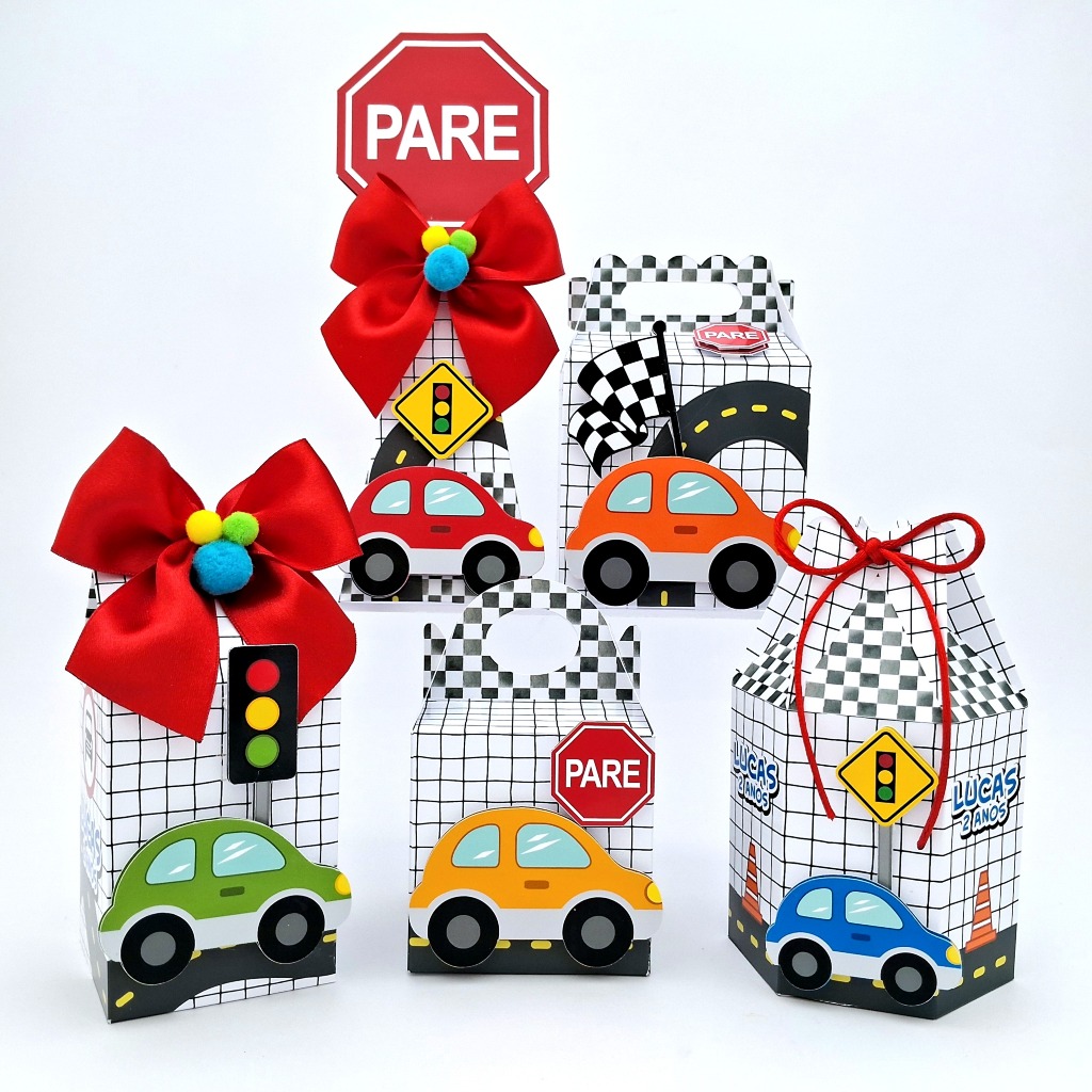Kit Festa Personalizado Carrinhos - Lembrancinhas para Festa - Caixinhas Personalizadas
