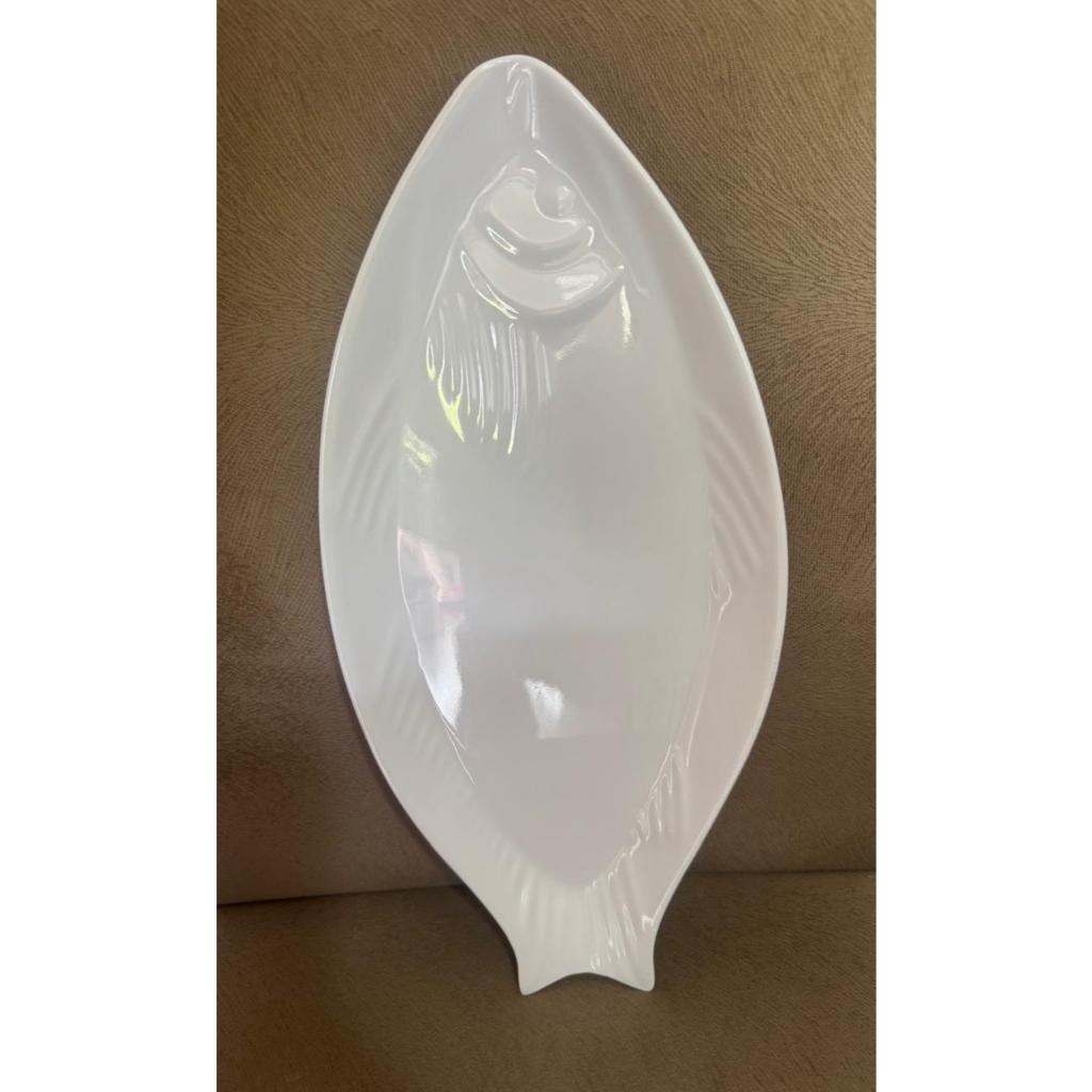 Travessa Peixe de Melamina 39x18x3cm Branca em Oferta na Shopee