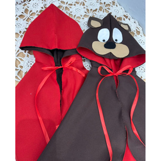 Novidade!!!!! Capa fantasia  dupla face infantil Chapeuzinho Vermelho e Lobo Mau em Oferta na Shopee