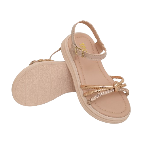 Sandália Rasteira Menina Infantil Feminina Criança Princesa Anabela Tiras Bebe Chinelo Com Fivela