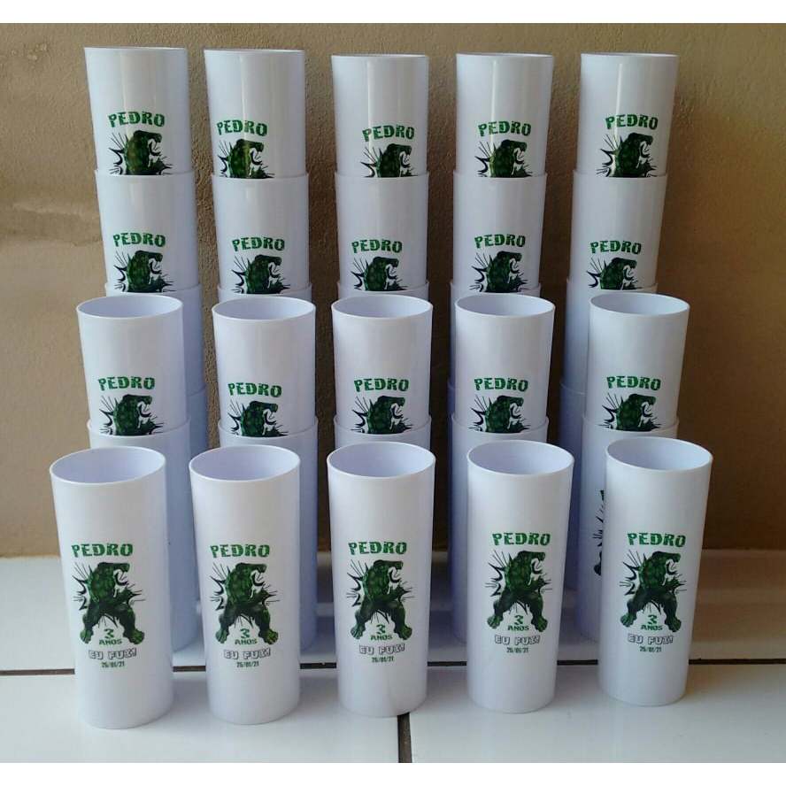 KIT  20 Copos Long Drink PERSONALIZADO  - Hulk
