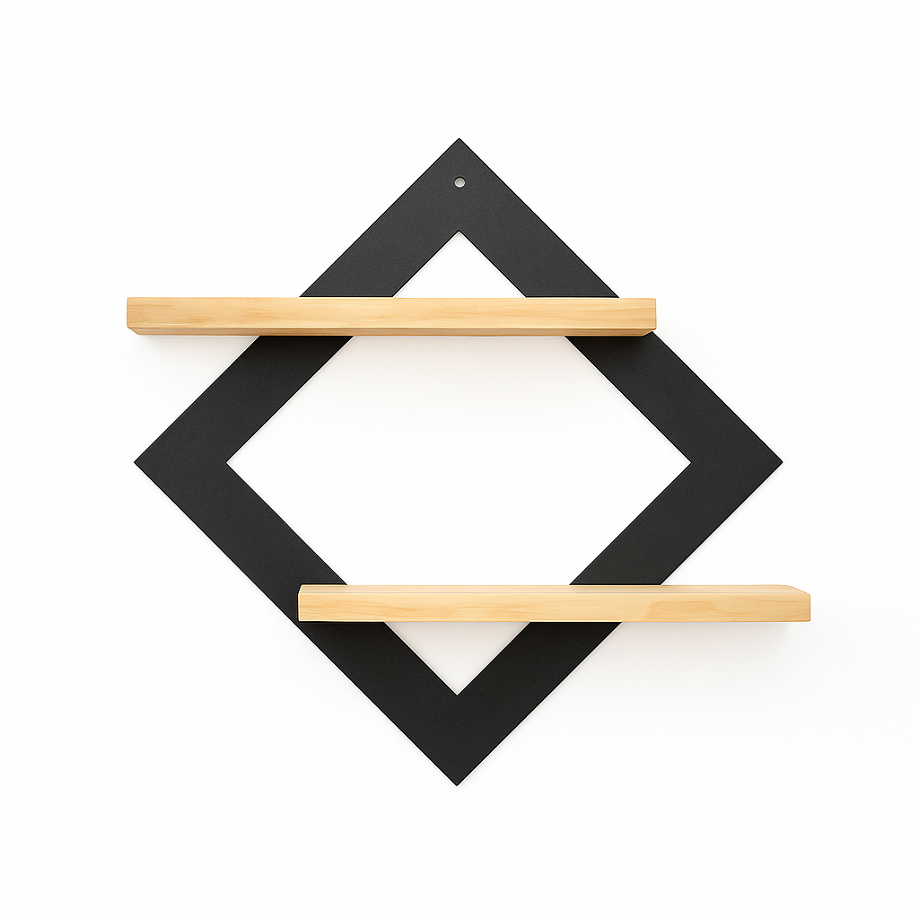 Prateleira Decorativa Suspensa de Parede em Madeira Pinus com Design Moderno para Plantas e Objetos