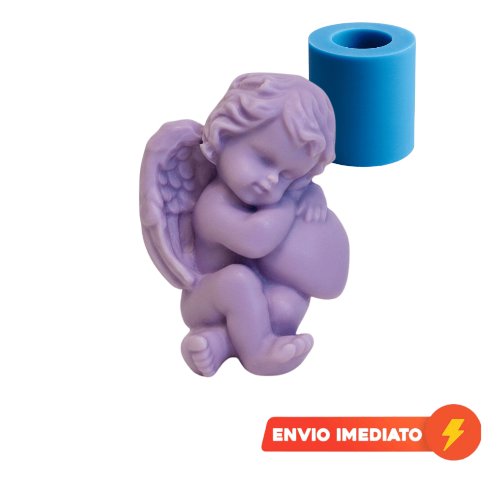 Molde Anjo Silicone | Ideal p/ Vela, Sabonete, Resina, Gesso | Artesanato | Lembrancinhas