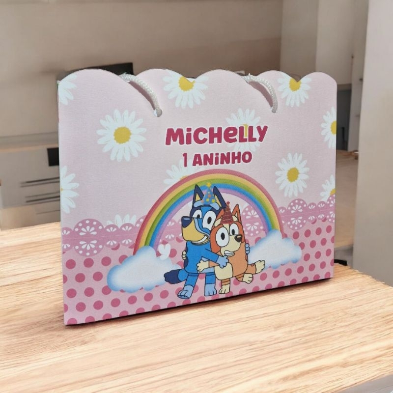 40 Sacolinhas Personalizada Bluey - PEGUE E MONTE- Sacolinha | Lembrancinha | Mimos | Aniversário Bluey